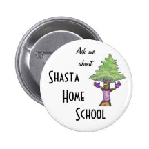Botón casero de la escuela de Shasta Pin