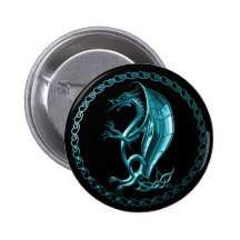 Botón céltico azul del dragón