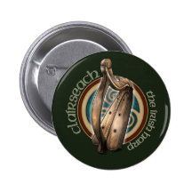 Botón céltico de la arpa (oscuro) pin