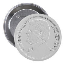 Botón circular de plata de Edward Kennedy Pins