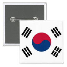 Botón con la bandera de la Corea del Sur Pin