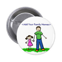 Botón conocido personalizado familia del papá y de pin