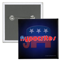 Botón cuadrado de los hipócritas Anti-Republicanos Pins