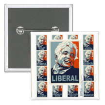 Botón cuadrado liberal de Ted Kennedy Pin