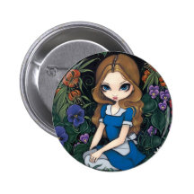 Botón de "Alicia y de las flores" Pin
