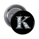 Botón de Bling del diamante de "K" botones