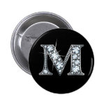 Botón de Bling del diamante de "M" botones