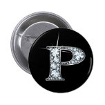 Botón de Bling del diamante de "P" botones