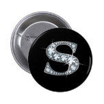 Botón de Bling del diamante de "S" botones