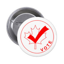 Botón de Canadá del VOTO - rojo Pin