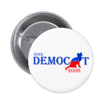 Botón de Democat del voto Pin