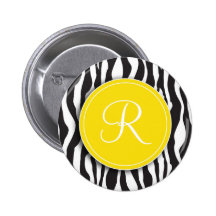 Botón de estampado de zebra amarillo femenino del  pin