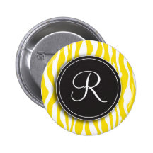 Botón de estampado de zebra femenino del amarillo  pins