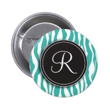Botón de estampado de zebra femenino del trullo de pin