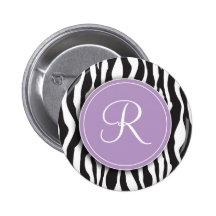 Botón de estampado de zebra púrpura femenino del m pins