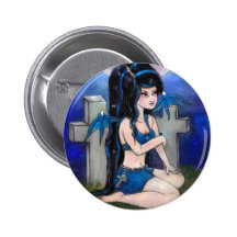 BOTÓN de hadas gótico "Darkling" del arte Pin