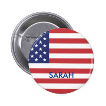 Botón de la bandera de Sarah Palin Pin
