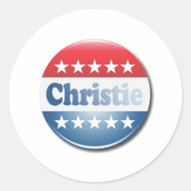 BOTÓN DE LA CAMPAÑA DE CHRISTIE ETIQUETA