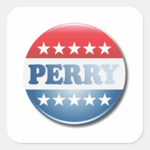 BOTÓN DE LA CAMPAÑA DE RICK PERRY CALCOMANIA CUADRADA PERSONALIZADA