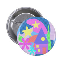 Botón de la casa del cuento de hadas pins