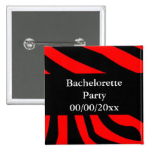 Botón de la cebra del fiesta de Bachelorette Pin