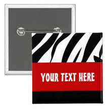 Botón de la cebra, personalizable pin