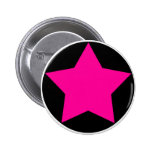 Botón de la estrella de Emo (rosa) Pins