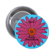 Botón de la inocencia de la margarita de abril pin
