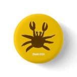Botón de la insignia del arte: Cangrejo loco de la botones