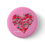 Botón de la insignia del arte: Corazón rosado del  botones