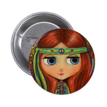 Botón de la muñeca del Hippie de la paz