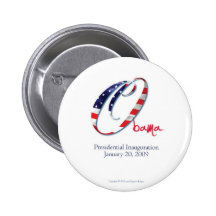 botón de la Obama-Inauguración-O-bandera Pin