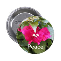 Botón de la paz - flor rosada rojiza pin