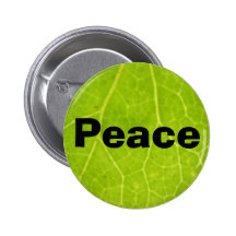 Botón de la paz - hoja verde pin
