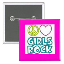 Botón de la roca de los chicas pins