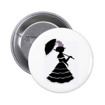 Botón de la silueta del parasol pins