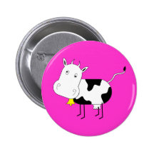 Botón de la vaca del dibujo animado pins