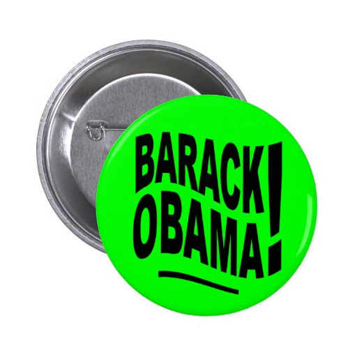 Botón de la verde lima de Barack Obama Swirly Pins