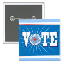 Botón de las elecciones del VOTO - cuadrado/azul Pin