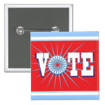 Botón de las elecciones del VOTO - cuadrado/rojo Pin