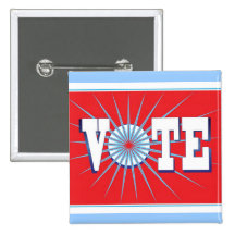 Botón de las elecciones del VOTO - cuadrado/rojo Pin