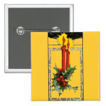 Botón de las velas del navidad pin