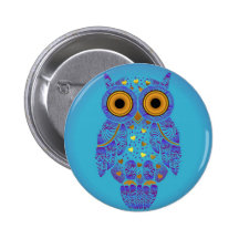 Botón de los azules del búho de H00t Pin