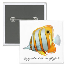 Botón de los Butterflyfish de Copperband Pin