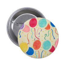 Botón de los globos y de las flámulas del cumpleañ pins