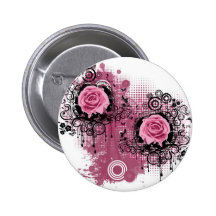 Botón de los rosas pin
