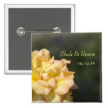 Botón de lujo del boda del rosa amarillo pin