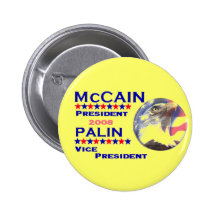 Botón de McCain Palin Pres VP Pin