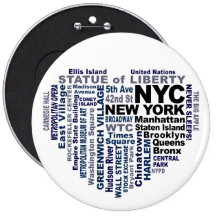 Botón de NYC - tamaño colosal Pin