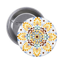 Botón de oro de la mandala pins